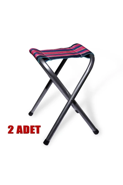 Metal Katlanır Tabure Piknik ,Balıkçı ,Plaj ,Kamp Taburesi - 2 ADET ürün görseli