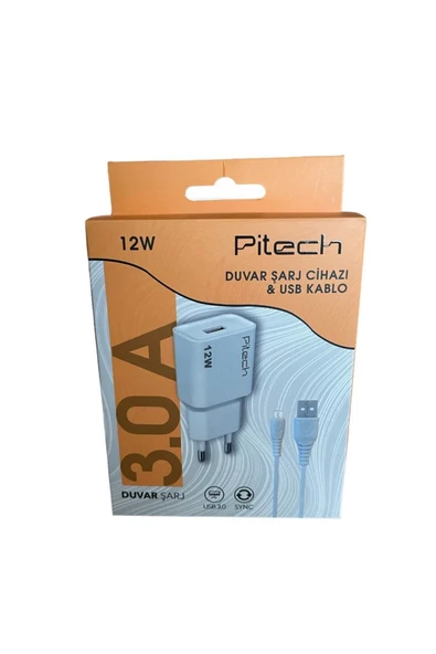 Pitech 12 W Type-c Duvar Şarj-duvar Şarj Cihazı & Usb Kablo ürün görseli