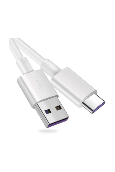 3A Type C Hızlı Şarj Kablosu 1 Metre Beyaz ürün görseli