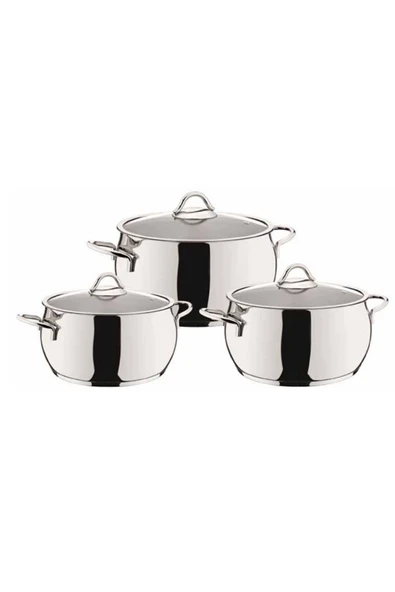 Serena Silver 6 Parçe Çelik Tencere Seti ürün görseli