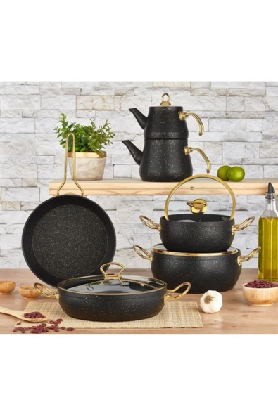 GRANİT VİA GOLD 11 Prç. TENCERE SETİ ürün görseli