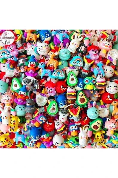 20li Figürlü Kalem Başlığı Kalem Süsü - Çok Renkli ürün görseli