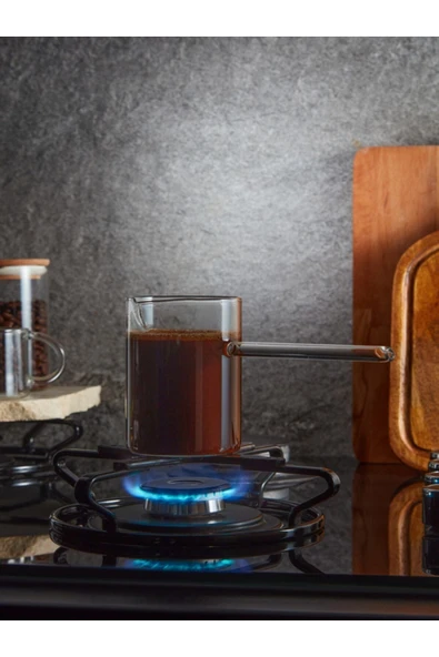 BOROSİLİKAT ÜFLEME CEZVE 400 ML - Resim 2