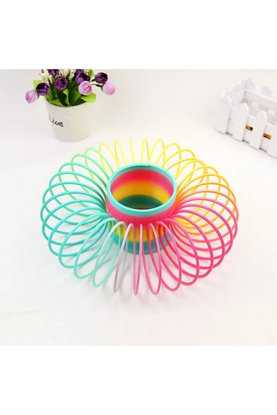 Stres Yayı Gökkuşağı Yay Renkli Oyuncak Stres Yayı Çocuk Için Halka Yaylı Oyuncak - 5