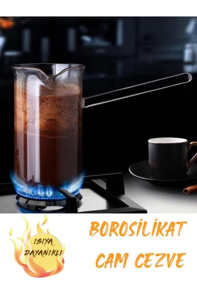 Decorev Isıya Dayanıklı Borosilikat Cam Cezve 400 Ml ürün görseli