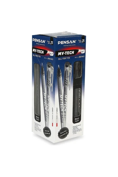 Pensan Kırmızı - Mavi - Siyah My-tech 0.7 Iğne Uç Tükenmez Kalem 25’li ürün görseli