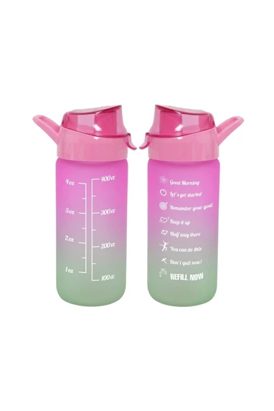 Matara (Suluk) Çift Renk Boyalı Ölçü Baskılı Cam Pembe 500 Cc 111808-161 ürün görseli