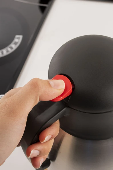 1250-P Sızdırmaz Kapak Paslanmaz Çelik Termos - Çay Termosu 2,5 Litre Siyah - Resim 2