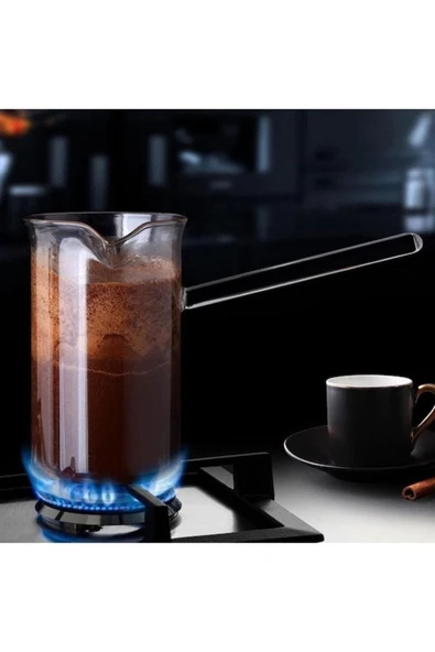 Decorev Isıya Dayanıklı Borosilikat Cam Cezve 400 Ml - Resim 3