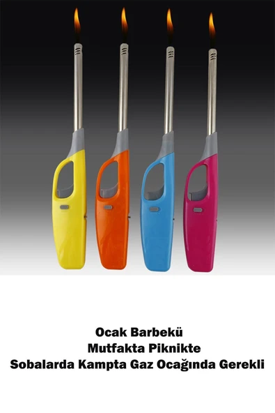 1 Adet Ocak Çakmağı Barbeküde Mutfakta Piknikte Sobada Kampta Gaz Ocağında Doldurulabilir Çakmak - Resim 5