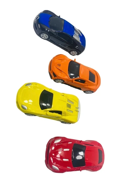 Aston Martin Bugatti Ferrari 4 Adet Mini Araba Modeli Çek Bırak Plastik - Resim 2