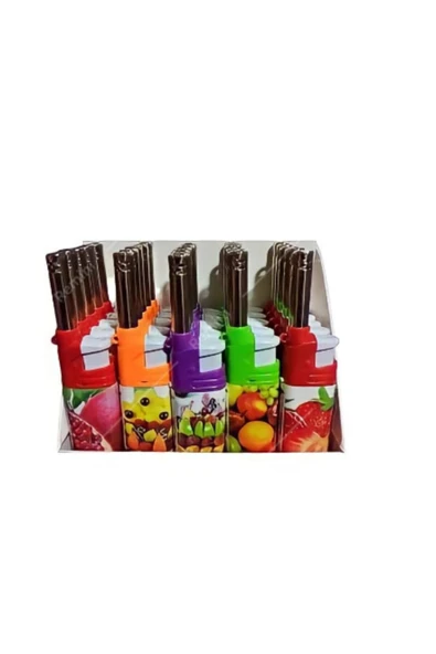 25 Adet Kısa Ocak Çakmağı Manyetolu Doldurulabilir Çakmak Meyve Desenli ürün görseli