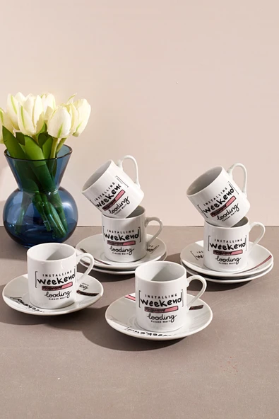 6'lı Porselen Kahve Fincanı Takımı-weekend ürün görseli