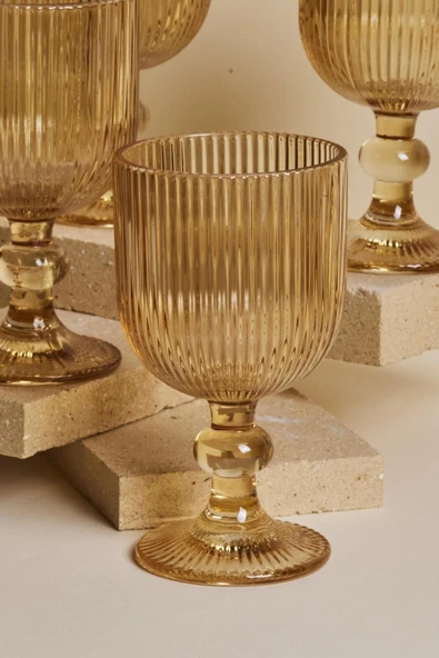 Cam Imola Amber 4'lü Kadeh Takımı 260 ml Kırmızı Şarap Kadehi 250 - 499 ml 4 Parça - Resim 2