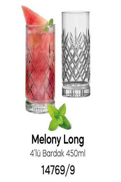 PEROTTİ MELONY LONG 4`LÜ BARDAK 450ML 14769 ürün görseli
