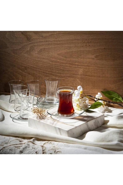 Nez Çay Seti Takımı- Çay Bardağı - Çay Tabağı Seti 12 Prç. ürün görseli