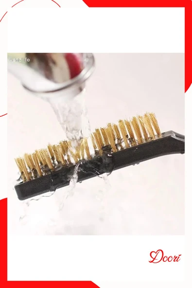 3 Adet Ocak Fırın Mangal Izgara Airfryer Temizliği Tel Pas Sökme Fırçası 3lü Yağ Temizleme Fırçası - Resim 7