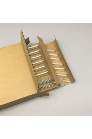 14pcs/set Reusable Glass Straws Clear Smooth Glass Drinking Straw 6 Straight and 6 Bent with 2 Cl... - Resim 6