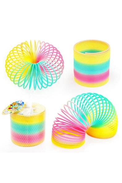 Stres Yayı Gökkuşağı Yay Renkli Oyuncak Stres Yayı Çocuk Için Halka Yaylı Oyuncak