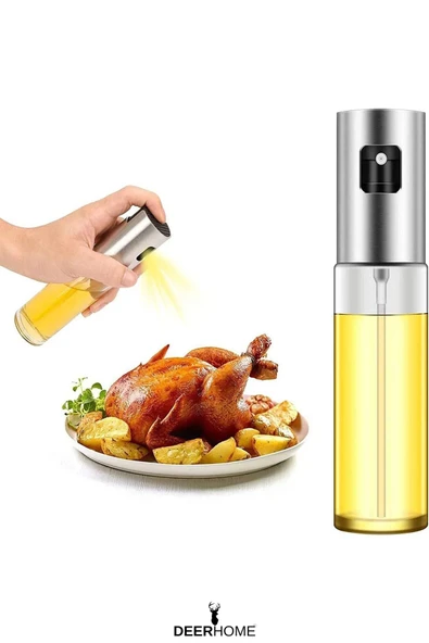 3 ADET Sprey Yağlık Cam Püskürtmeli Fısfıs 100 ml Yağdanlık Airfryer Yağ Sirke Limon - Resim 2