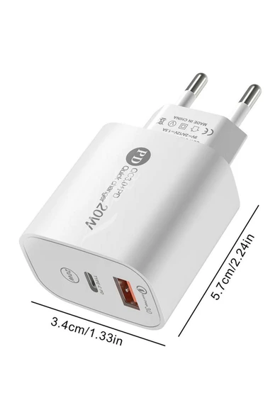 Srknx Cihazı Hızlı Şarj Aleti Pd 20w Qc3.0 Type-c Pd Usb Şarj Port Şarj Adaptörü Modelist 99 - Resim 3