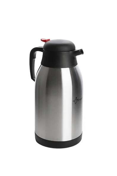 1250-P Sızdırmaz Kapak Paslanmaz Çelik Termos - Çay Termosu 2,5 Litre Siyah ürün görseli