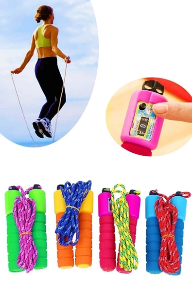 Sayaçlı Atlama Ipi Çocuklar Ve Yetişkinler Için 2,5 mt Uzunluk Ayarlı Sayaçlı Ip Atlama Halatı ürün görseli