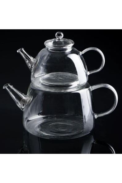 Ateşe Dayanıklı Tombul Borosilikat Çaydanlık ürün görseli