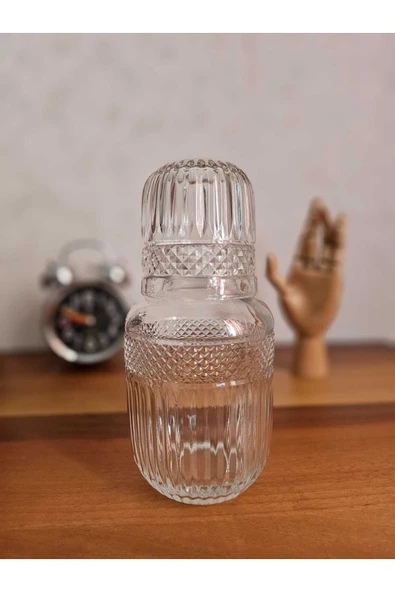 Ms Morry Başucu Cam Sürahi Ve Bardak Şeffaf Renk - Resim 2