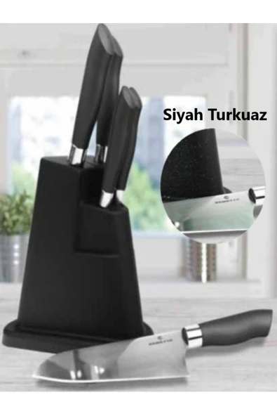 Cheff Delux Siyah Turkuaz 6 Parça Bıçak Seti ürün görseli