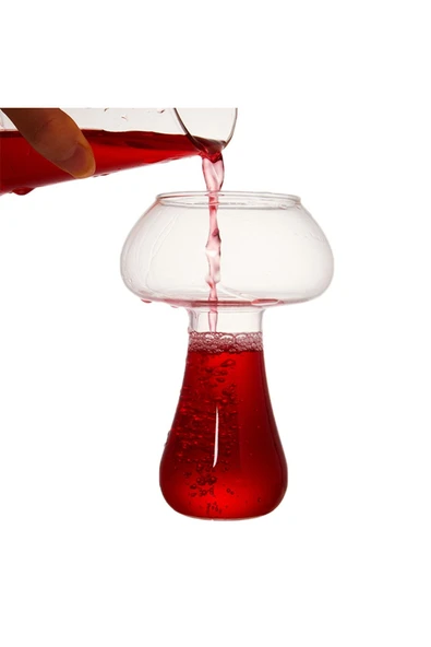 Mantar Tasarım 380ml Cam Bardak Kokteyl Cam Şarap Bardağı, Yenilik Içecek Bardak - Resim 2