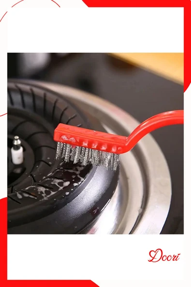 3 Adet Ocak Fırın Mangal Izgara Airfryer Temizliği Tel Pas Sökme Fırçası 3lü Yağ Temizleme Fırçası - Resim 6