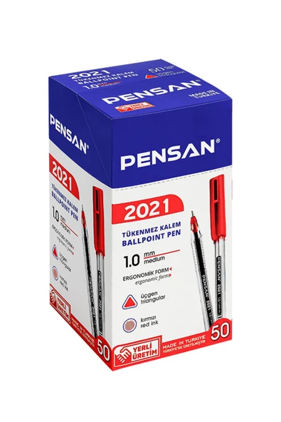 Pensan 2021 1.0 Üçgen Tükenmez Kalem 50 Adet - Resim 6