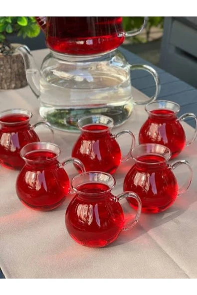 6lı Keyfi Ala Borosilikat Cam Çay Bardağı 185 ml (KEYFİ ALA ÇAY BARDAĞI) - Resim 2