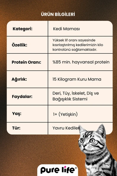 PURELİFE YAVRU KEDİ MAMASI TAVUKLU 15 KG - 5
