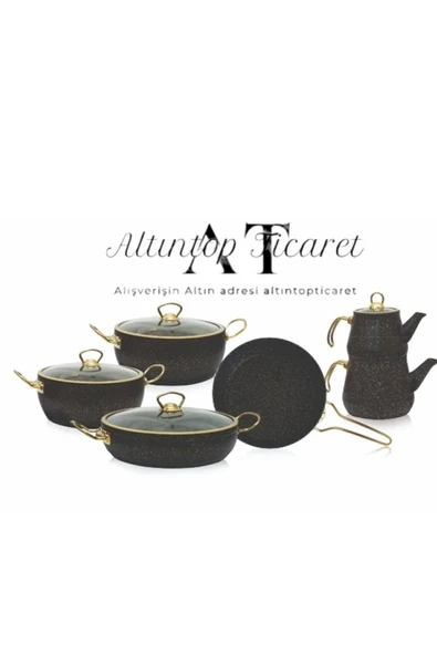 Granit Via 11 Prç. Tencere Seti Siyah Altıntoptic ürün görseli