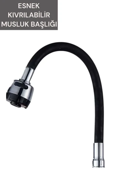 Esnek Kıvrılabilir Renkli Silikon Musluk Bataryası Başlığı Kubar ( SİYAH ) ürün görseli