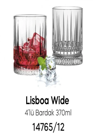 PEROTTİ MELONY WIDE 4`LÜ BARDAK 370ML 14765 ürün görseli