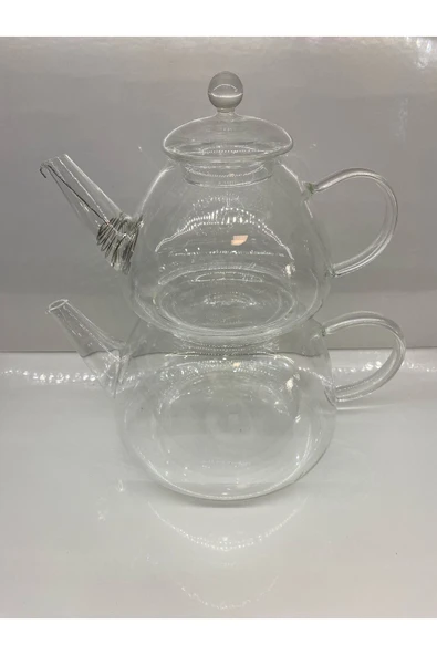 Borosilikat Çaydanlık Düz Model Isıya Dayanıklı 600 ML 1000 ML ürün görseli