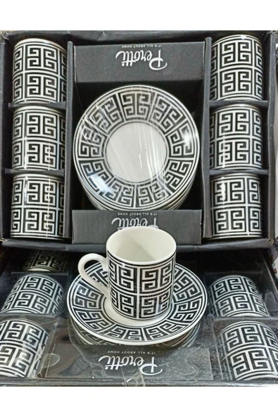 Perotti Aldon 4’lü Porselen Kahve Fincanı - Resim 2