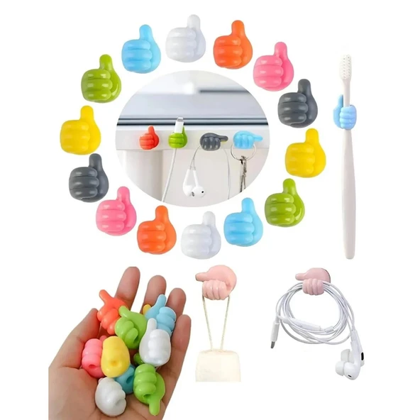 Gen-Of Yapışkanlı Mini Askılık Ve Kablo Tutucu 10 Lu GKH ürün görseli 1