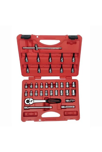 İzeltaş 14000005135 3/8” Altı Köşe Lokma Anahtar Ve Lokmalı Allen Set 35 Parça ürün görseli 1