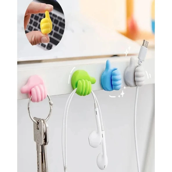 Gen-Of Yapışkanlı Mini Askılık Ve Kablo Tutucu 10 Lu GKH - Resim 4