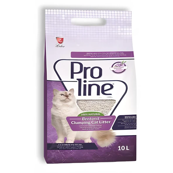 Proline Bentonit Lavanta Kokulu İnce Taneli Topaklanan Kedi Kumu 10 Lt