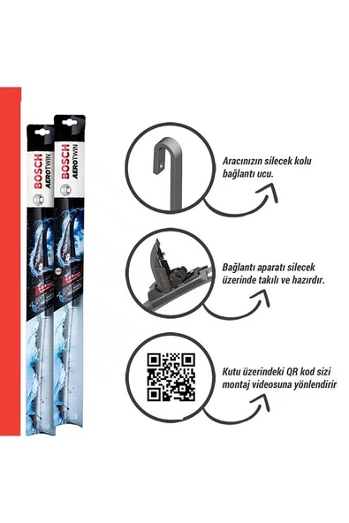 Kia XCeed 2019-2025 Uyumlu | Bosch Aerotwin Ön ve Arka Silecek Takımı | 3'lü Set - Resim 3