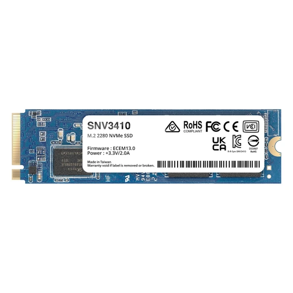 Synology Enterprise SNV3410-800G 800GB (3000/750MB/s) M.2 2280 PCIe 3.0 NVMe SSD ürün görseli 1