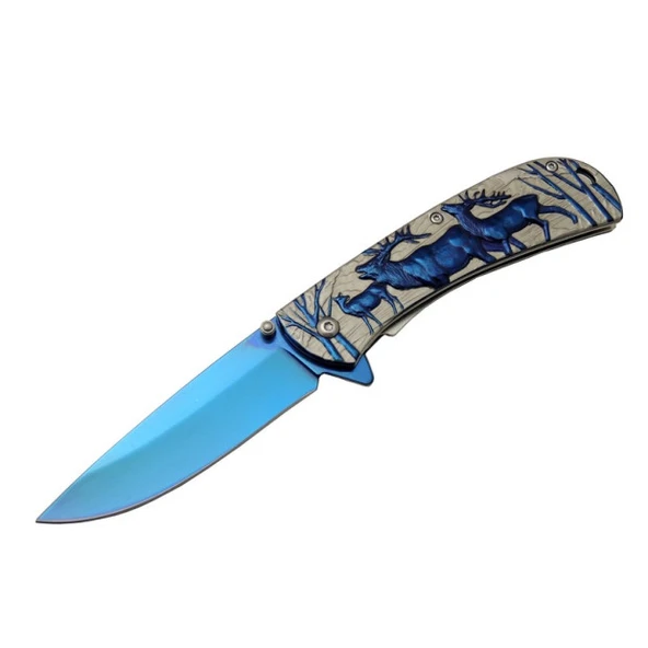 Geyikli Çakı Blue Çift Ürün Kodu: YST5950BL 20 CM ürün görseli