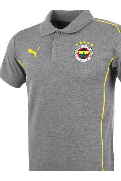 Fenerbahçe Orijinal Lisanslı 2024/25 A Takım Polo Yaka Gri T-Shirt - Resim 3