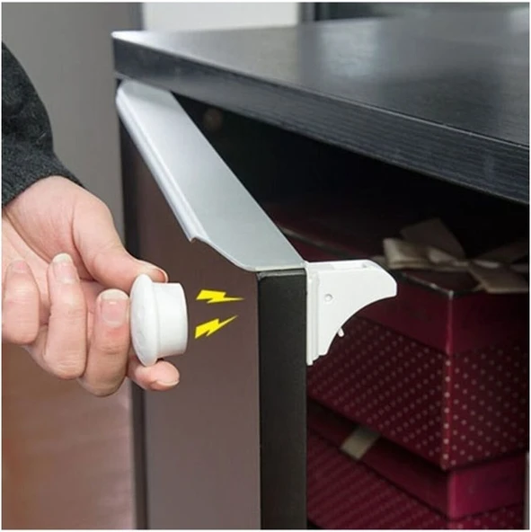 Agubugu Baby Gizli Manyetik Dolap - Çekmece Kilidi Beyaz - 3