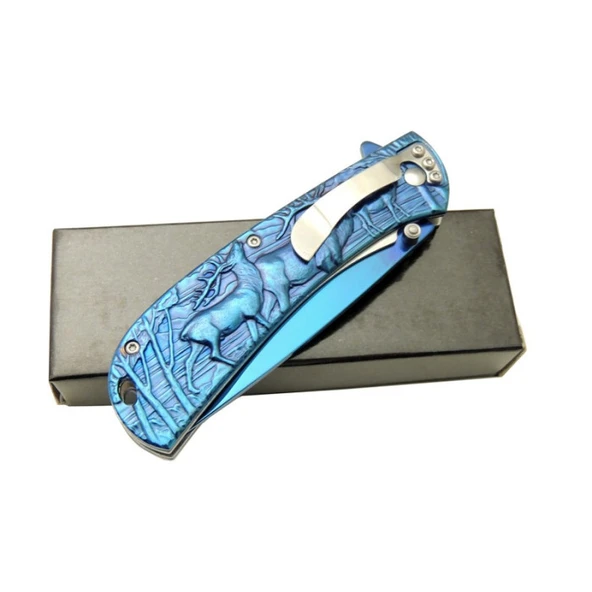 Geyikli Çakı Blue Çift Ürün Kodu: YST5950BL 20 CM - Resim 2